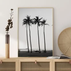 Black And White Palm Trees Plakat (21x29.7 cm (A4))