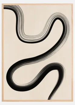 Black Brush Stroke Art Plakat (21x29.7 cm (A4))