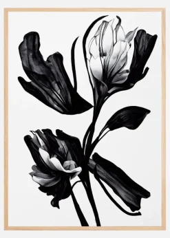 Black Flower Plakat (21x29.7 cm (A4))
