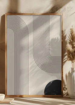 Black Minimal Line Art Plakat (21x29.7 cm (A4))