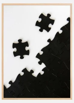 Black Puzzle Piece Plakat (21x29.7 cm (A4))