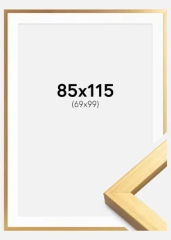 Blocky Guld 85x115 cm - Passepartout Hvid 70x100 cm