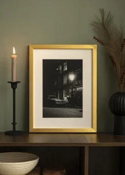 Blocky Guld 85x115 cm - Passepartout Hvid 70x100 cm