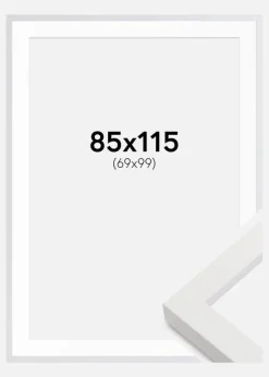 Blocky Hvid 85x115 cm - Passepartout Hvid 70x100 cm