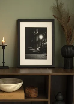 Blocky Sort 85x115 cm - Passepartout Hvid 70x100 cm