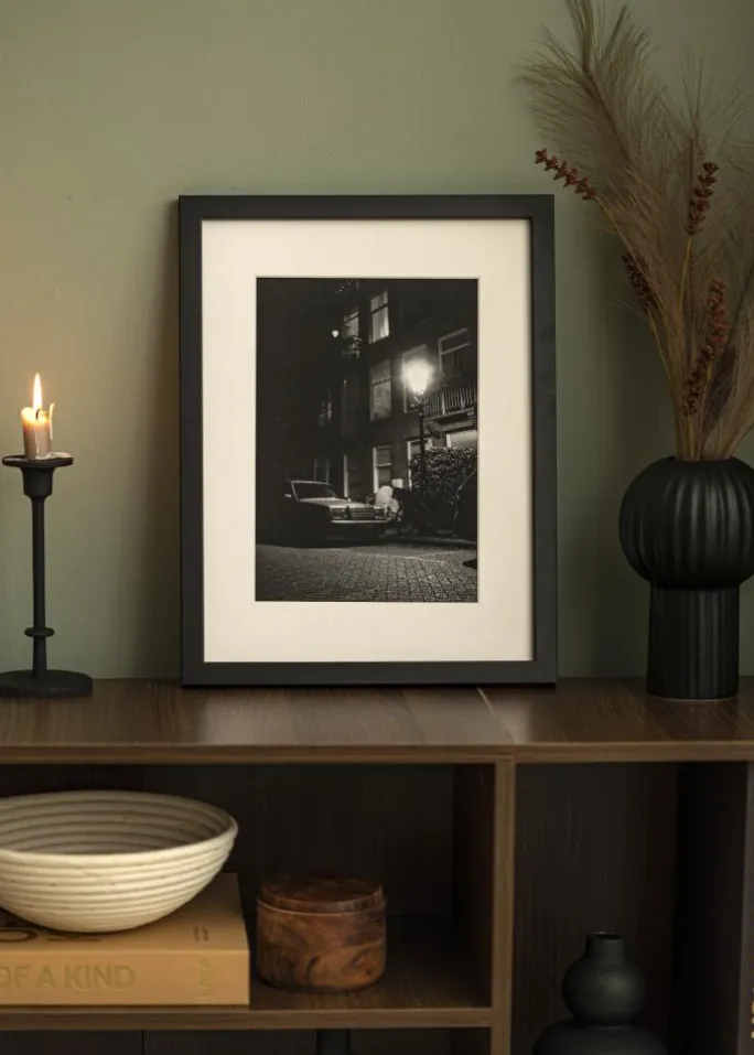 Blocky Sort 85x115 cm - Passepartout Hvid 70x100 cm