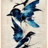 Blue Birds Plakat (21x29.7 cm (A4))
