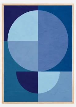 Blue Circles Plakat (21x29.7 cm (A4))