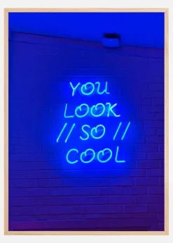 Blue Neon Sign Plakat (21x29.7 cm (A4))