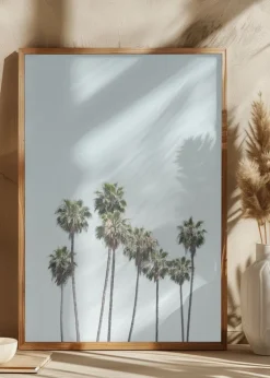 Blue Palm Trees Plakat (21x29.7 cm (A4))