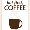 But first coffee - Wood Plakat (21x29.7 cm (A4))