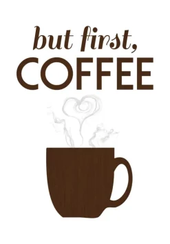But first coffee - Wood Plakat (21x29.7 cm (A4))