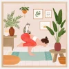 Cat Yoga Plakat (30x30 cm)