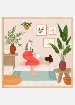Cat Yoga Plakat (30x30 cm)