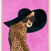 Cheetah Hat Pink Plakat (21x29.7 cm (A4))