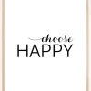 Choose happy - Sort Plakat (30x40 cm)