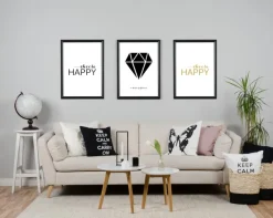 Choose happy - Sort Plakat (30x40 cm)