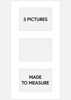 Collagepassepartout Hvid 3 Billeder - Målbestilt (hvid midte)