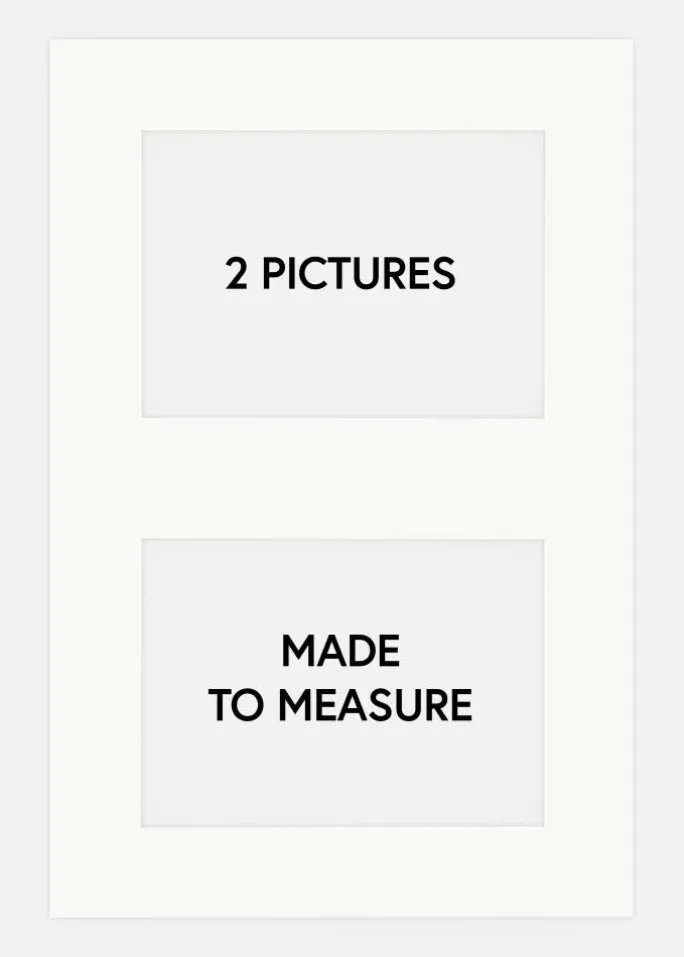 Collagepassepartout Hvid 2 Billeder - Målbestilt (hvid midte)