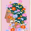 Colourful flower Lady Plakat (21x29.7 cm (A4))