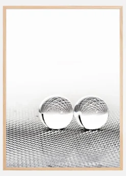 Concept with balls on fantasy background Plakat (21x29.7 cm (A4))