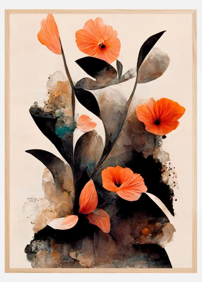 Coral Flowers Plakat (21x29.7 cm (A4))