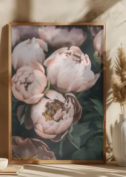 Coral Peonies Plakat (21x29.7 cm (A4))