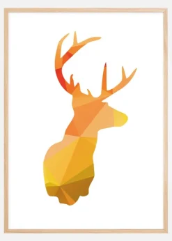 Deer - efterårsfarver Plakat (21x29.7 cm (A4))