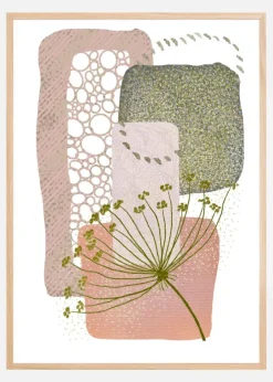 Delicate Pink and Green 2 Plakat (21x29.7 cm (A4))