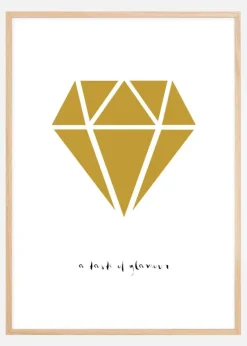 Diamant - Guld Plakat (30x40 cm)