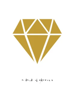 Diamant - Guld Plakat (30x40 cm)