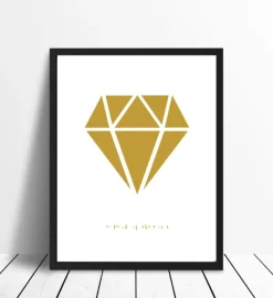 Diamant - Guld Plakat (30x40 cm)