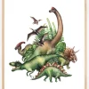 Dinos in the jungle Plakat (21x29.7 cm (A4))