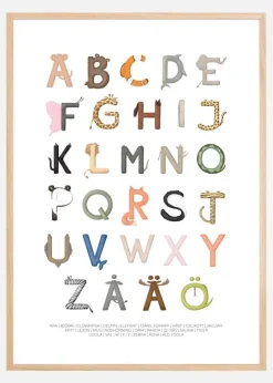 Djurbokstäver Plakat (21x29.7 cm (A4))