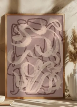 Dry brush abstract in nude Plakat (21x29.7 cm (A4))