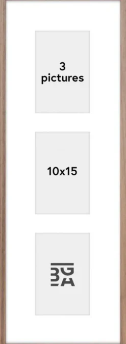 Edsbyn Collageramme I Lys Valnød - 3 Billeder (10x15 cm)