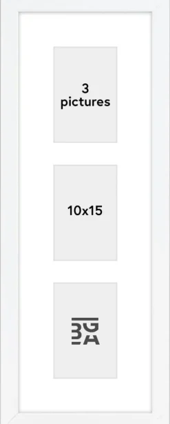 Edsbyn Collageramme II Hvid - 3 Billeder (10x15 cm)