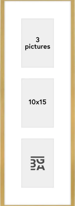 Edsbyn Collageramme IV Guld - 3 Billeder (10x15 cm)
