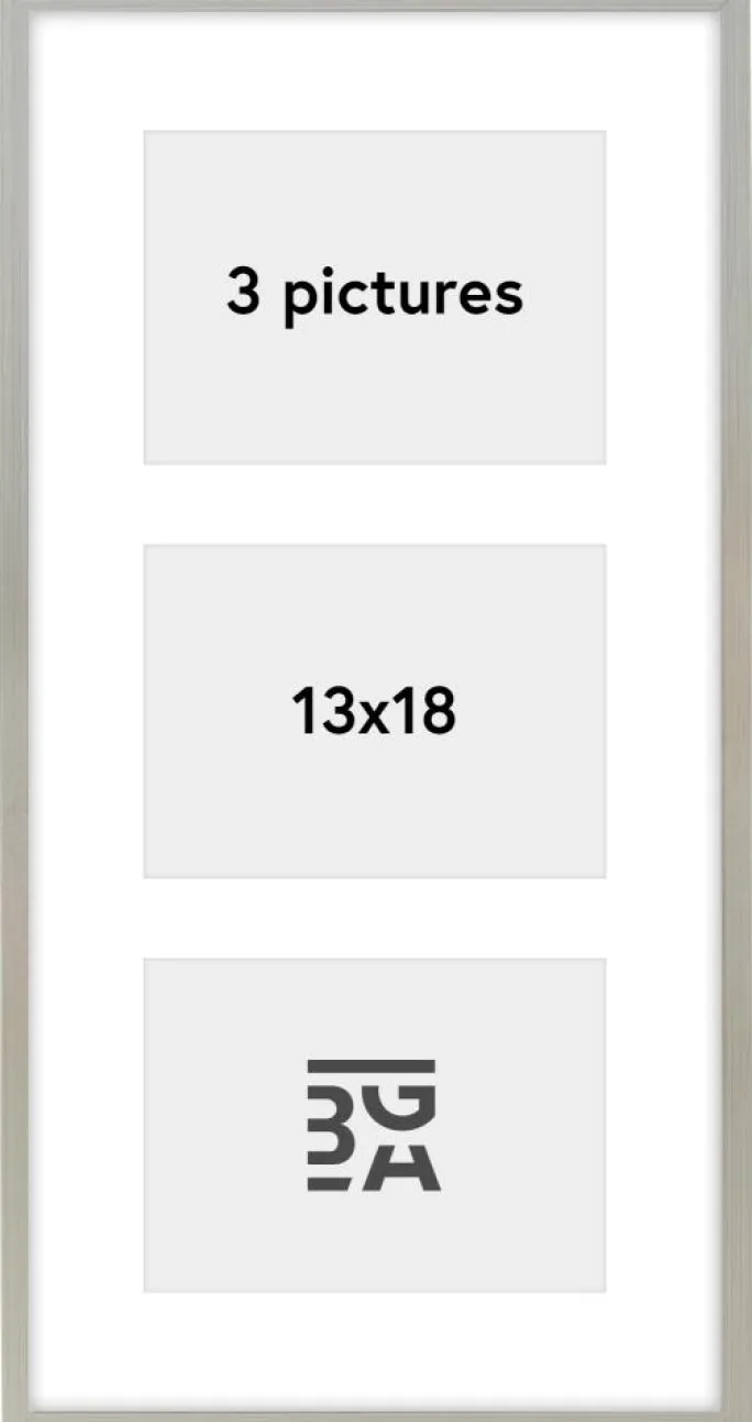 Edsbyn Collageramme XI Sølv - 3 Billeder (13x18 cm)