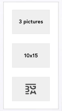 Edsbyn Collageramme XIV Hvid - 3 Billeder (10x15 cm)