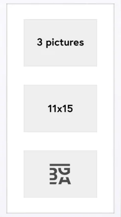 Edsbyn Collageramme XVIII Hvid - 3 Billeder (11x15 cm)