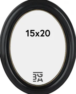 Eiri Mozart Oval Fotoramme Sort 15x20 cm