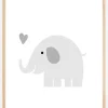 Elefant Solo - tåget grå Plakat (30x40 cm)