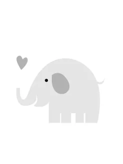 Elefant Solo - tåget grå Plakat (30x40 cm)