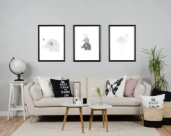 Elefant Solo - tåget grå Plakat (30x40 cm)