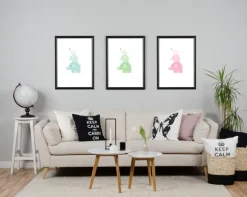 Elefant Triss - Isblå Plakat (30x40 cm)