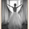 Elegant bride at big window Plakat (21x29.7 cm (A4))