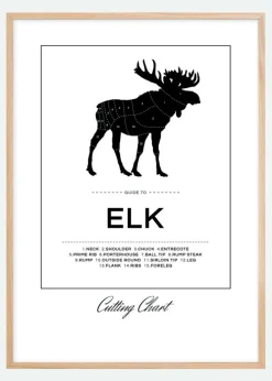Elk Cut Chart Plakat (21x29.7 cm (A4))