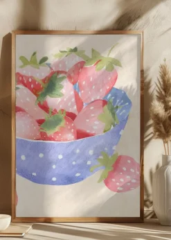 Erdbeeren in Schale Plakat (21x29.7 cm (A4))