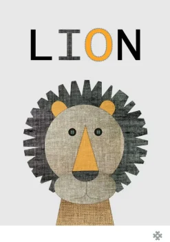 Fabric lion Plakat (21x29.7 cm (A4))